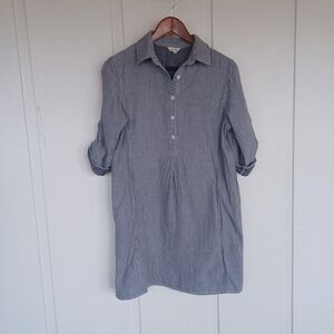 Max Studio 100% Cotton Gauze Woman's Dress Size S Natural Fiber Blue and White